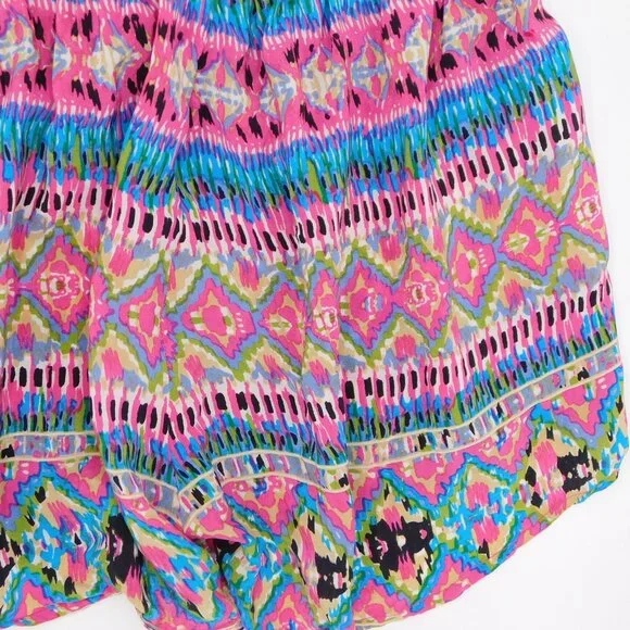 Tolani Boho Print Silk Shorts | Colorful | Medallion | Elastic Waist | EUC | Lrg - Picture 6 of 9